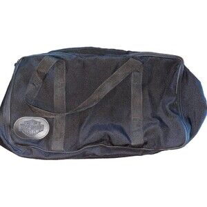 Harley Davidson Black Duffel Bag Motorcycle Saddle Biker Travel Bag XL 18x11x9"